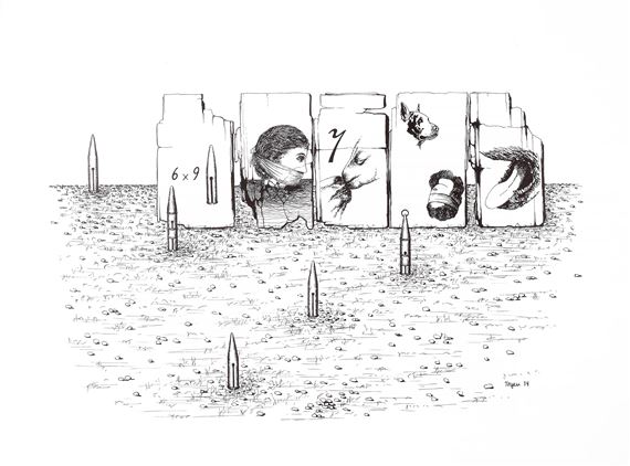 LES GRANDES TÉNÉBRES DU TIR, SANS TYMPANS, SANS TAMBOURS by Toyen, 1973