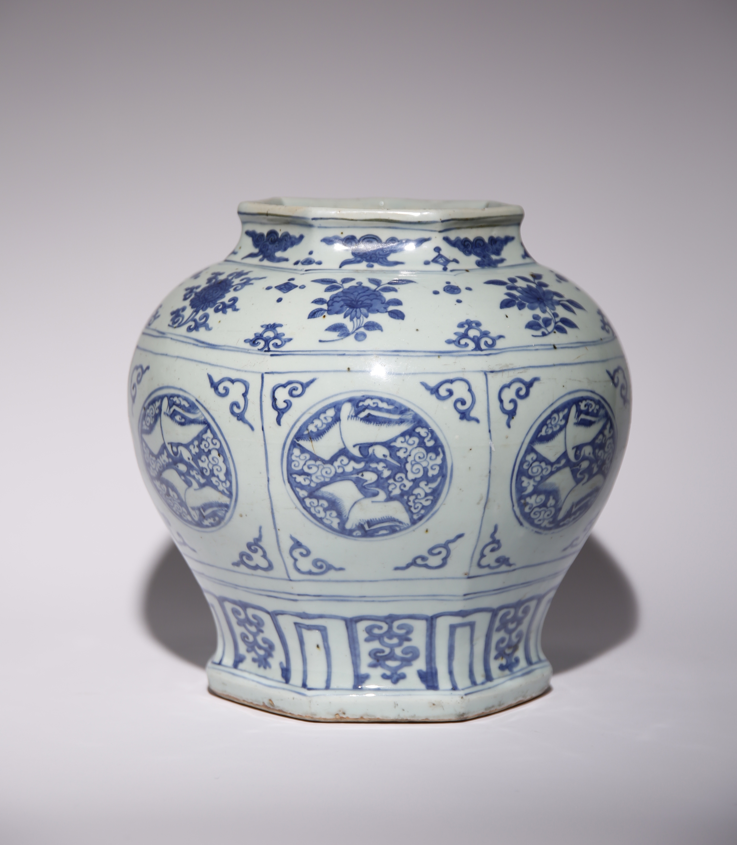 Artwork by Jiajing, A CHINESE BLUE AND WHITE BALUSTER 'CRANES' VASE, Made of BLUE AND WHITE