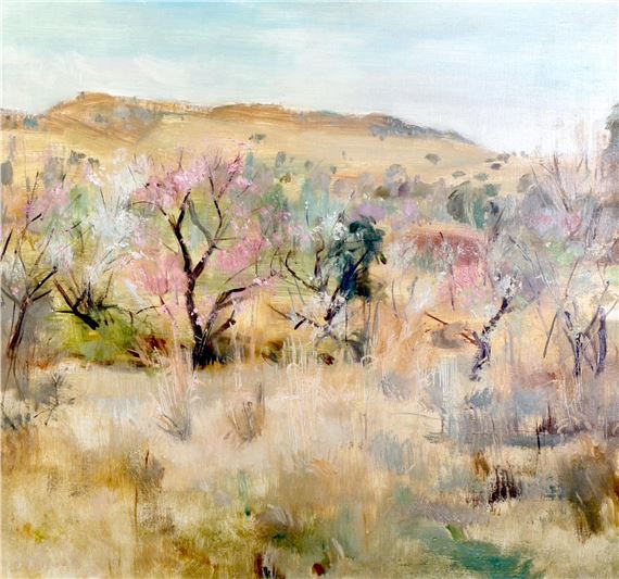 LANDSCAPE WITH BLOSSOMING TREES by Clement Serneels, 1963