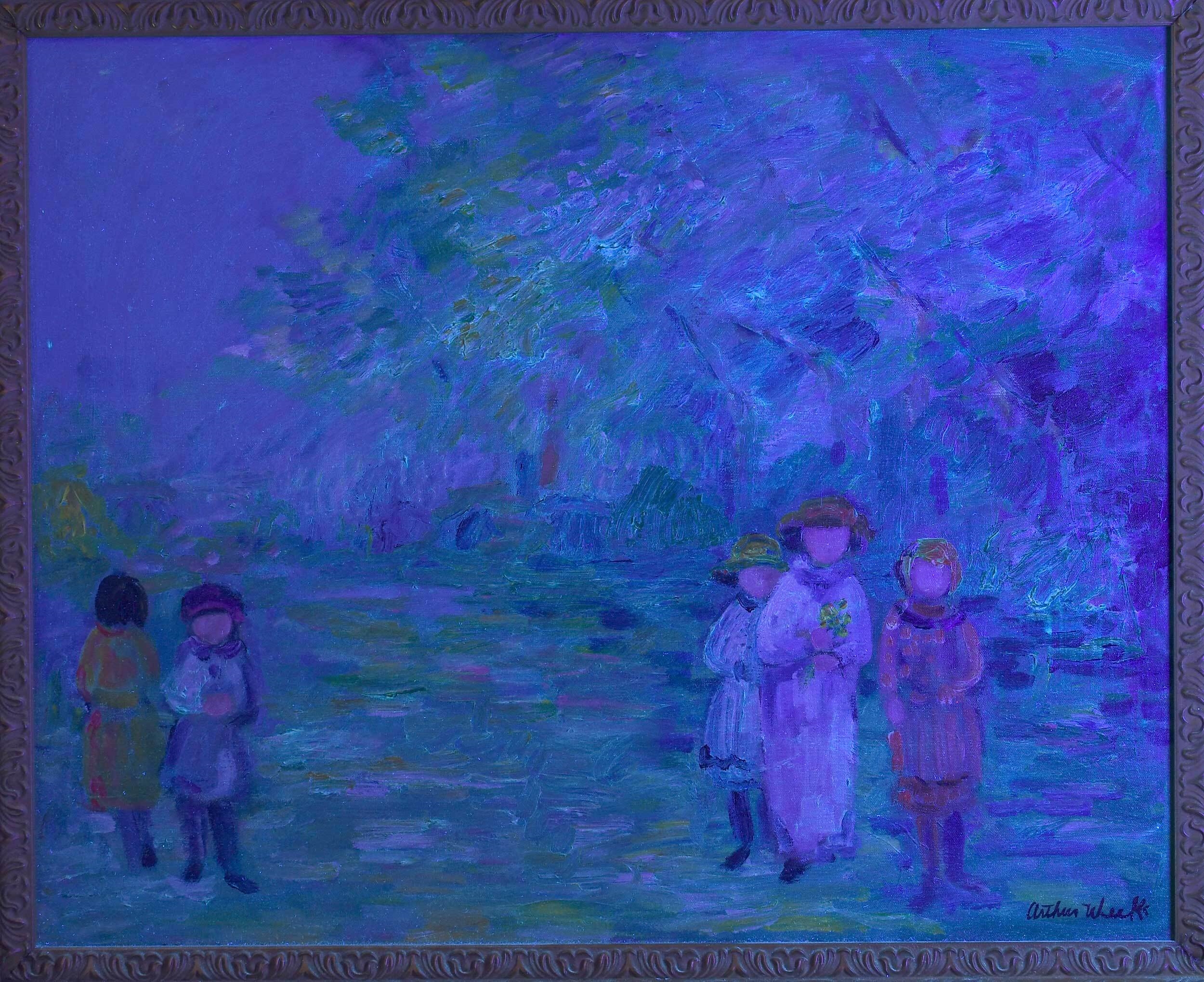 Arthur Weeks | Blue Green Landscape with Figures | MutualArt
