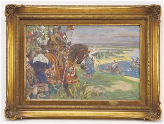 The battle is about to begin! (Battle of Hastings 1066 ?) by Ernst Roeber