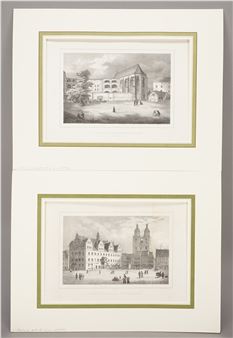 Two views of sights in Luther-town Wittenberg - R. Bürger
