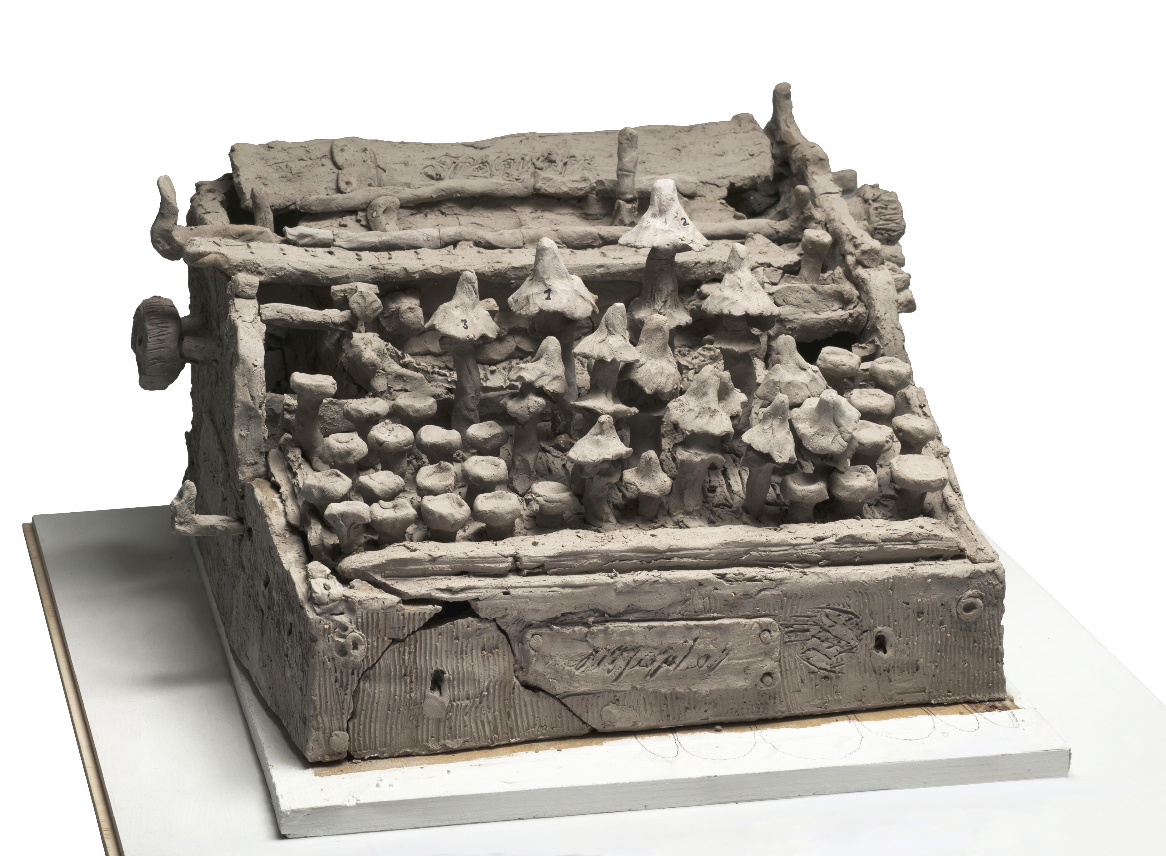 Artwork by Alexander Brodsky, Type writer, Made of clay