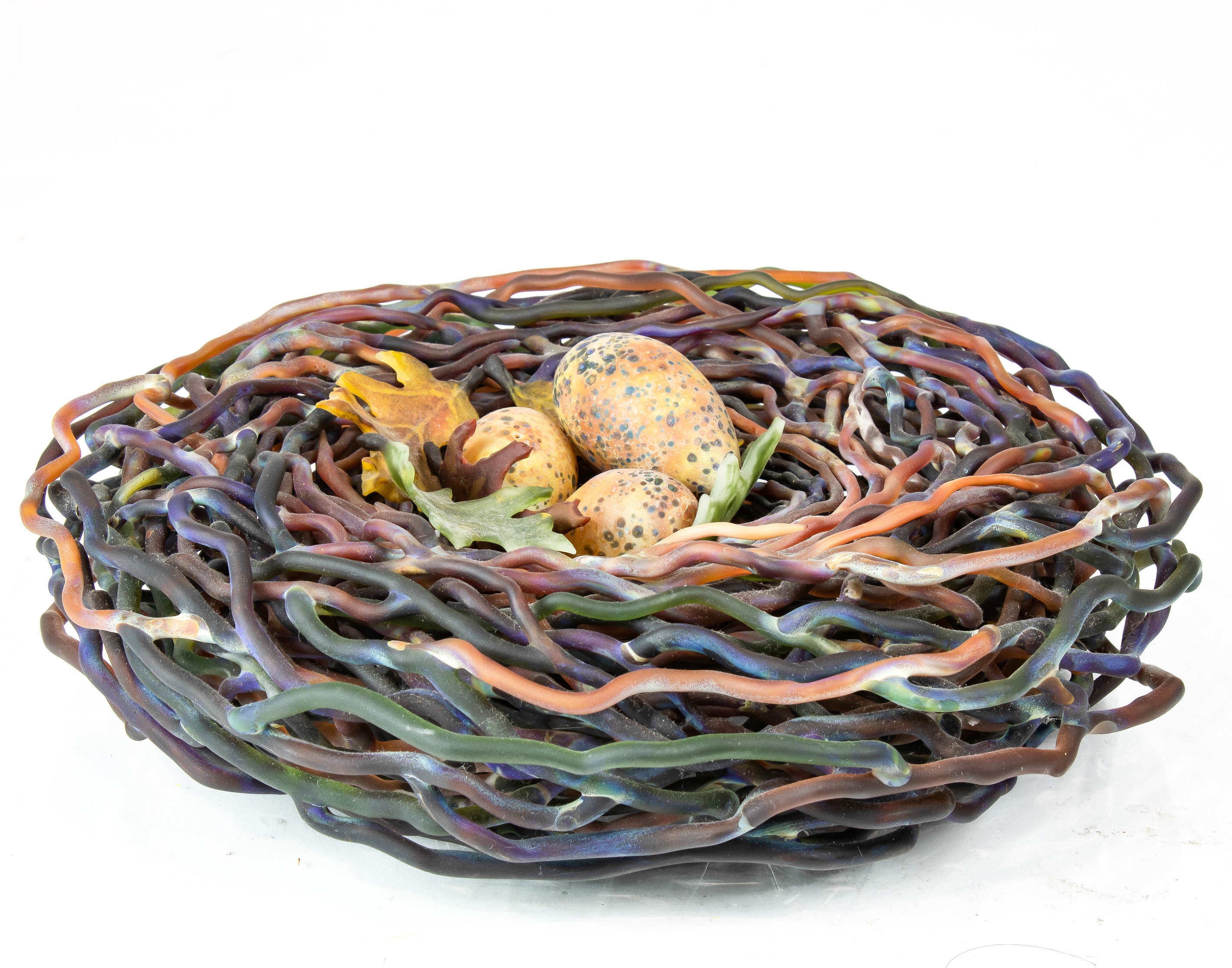 Artwork by Demetra Theofanous, in the form of a birds nest, Made of sculpture