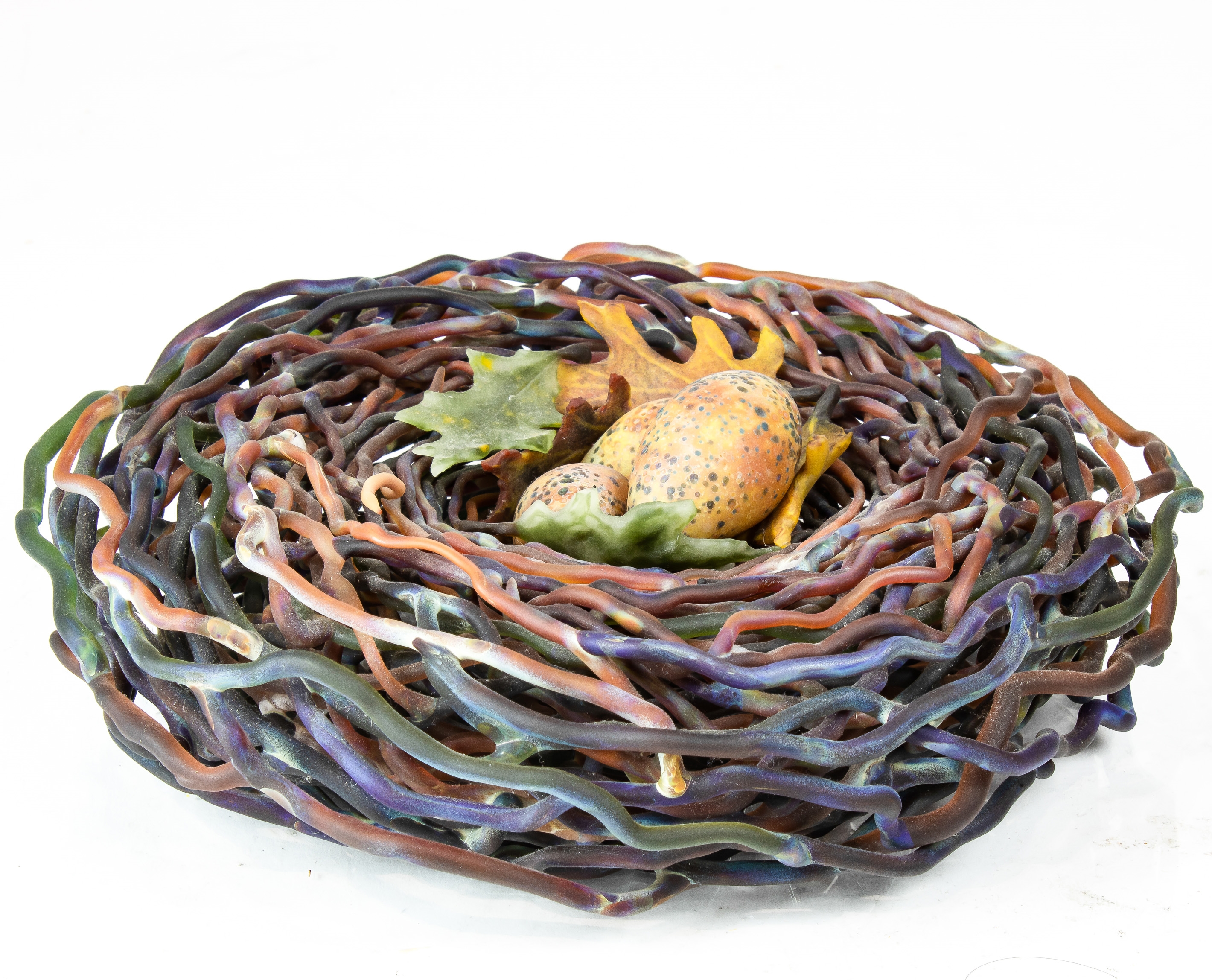Artwork by Demetra Theofanous, in the form of a birds nest, Made of sculpture