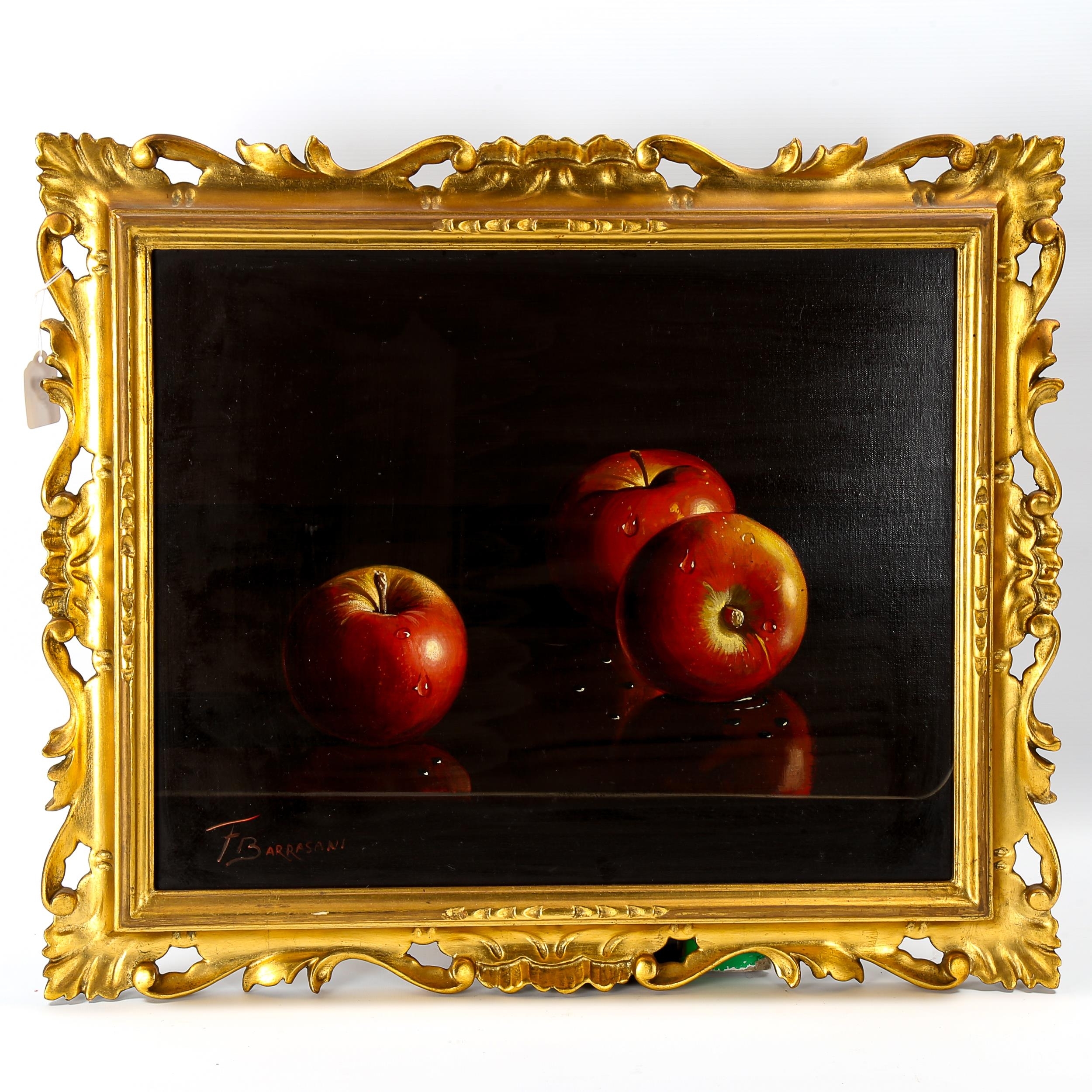 Artwork by F. Barrasani, apples, Made of oil on canvas