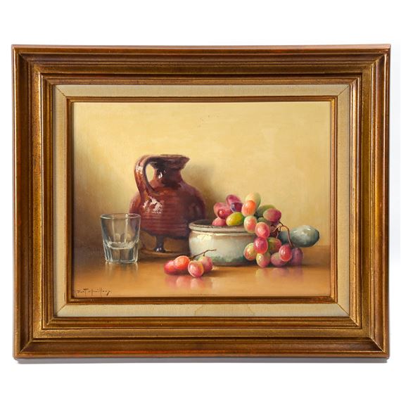 still life - grapes and earthenware by Robert Chailloux