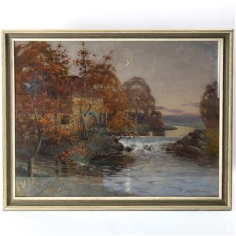 moonlit river scene - Alexander Balfour McKechnie