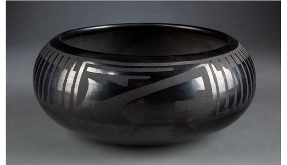 A San Ildefonso Blackware Jar by Maria Montoya Martinez, Popovi Da, circa 1960