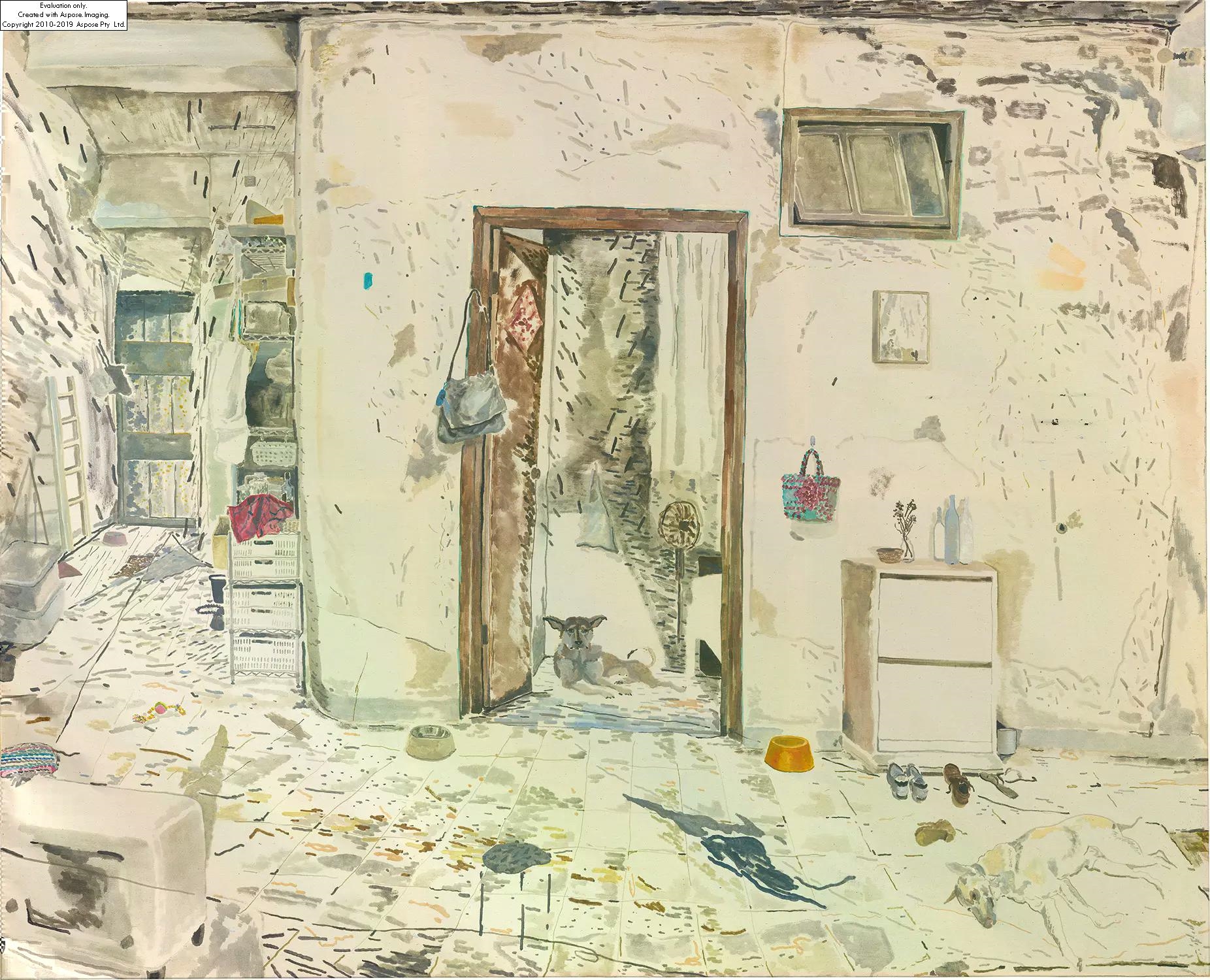 Artwork by Chris Huen Sin Kan, Dog Allowed, Made of oil on canvas