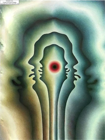 Lick Lick in Blue, Green and Red by Loie Hollowell, Painted in 2015