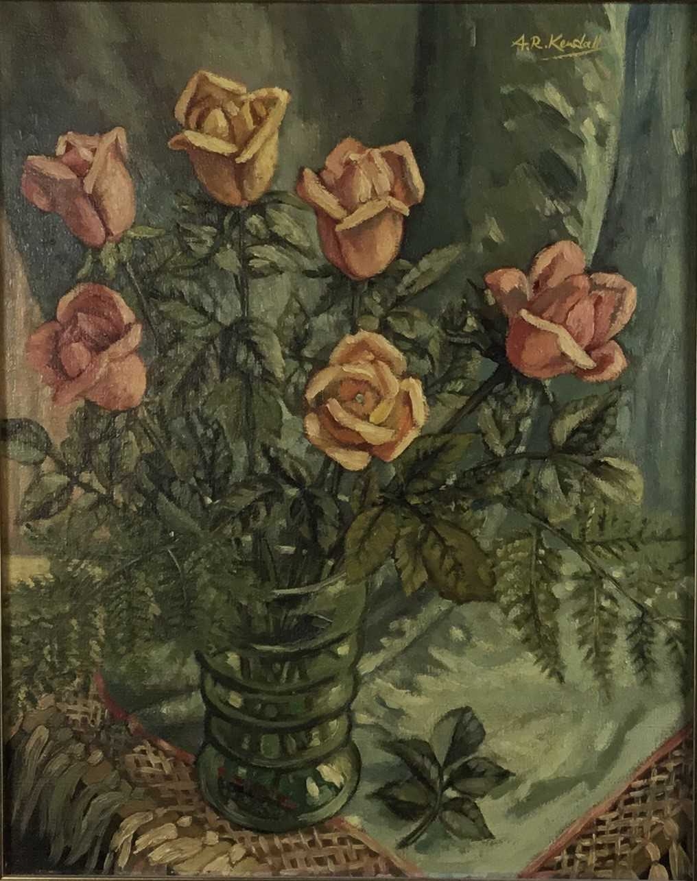 Artwork by Alice Rebecca Kendall, Still life of roses, Made of oil on canvas