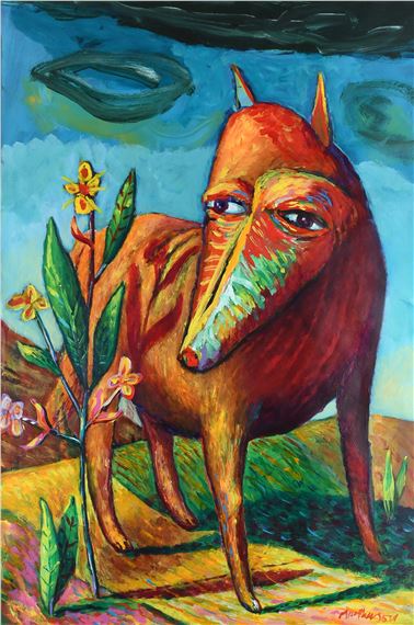 Fox in a landscape by Neil MacPherson