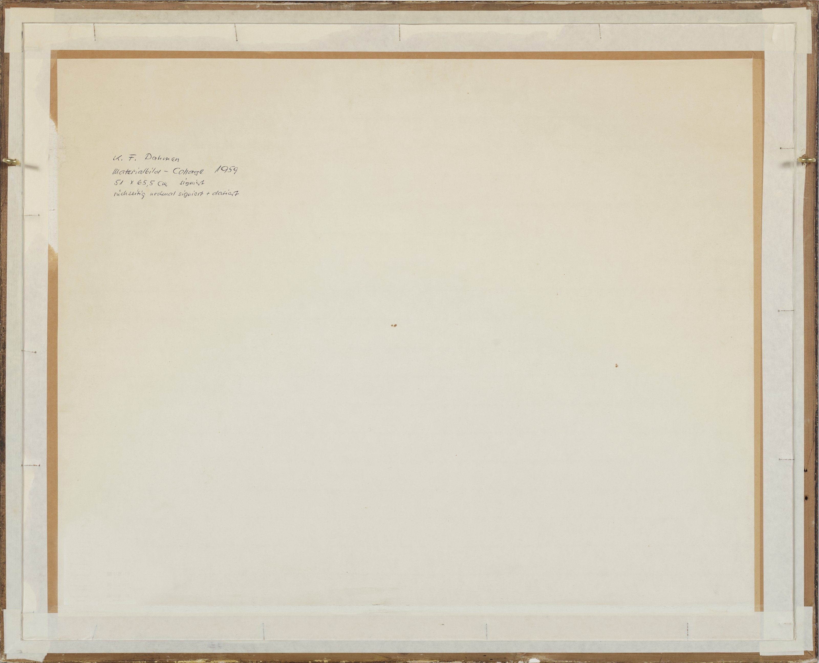 Artwork by Karl Fred Dahmen, Untitled, Made of oil, goauche and printed paper collage on card