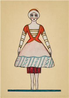 Designs for The Ballerina and The Moor in Petrushka (two works) - Michael Sevier