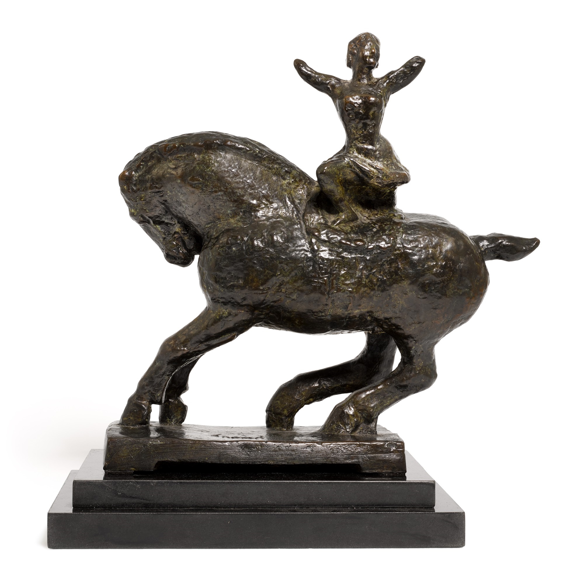 Artwork by Léon Indenbaum, Circus, Made of bronze on marble base