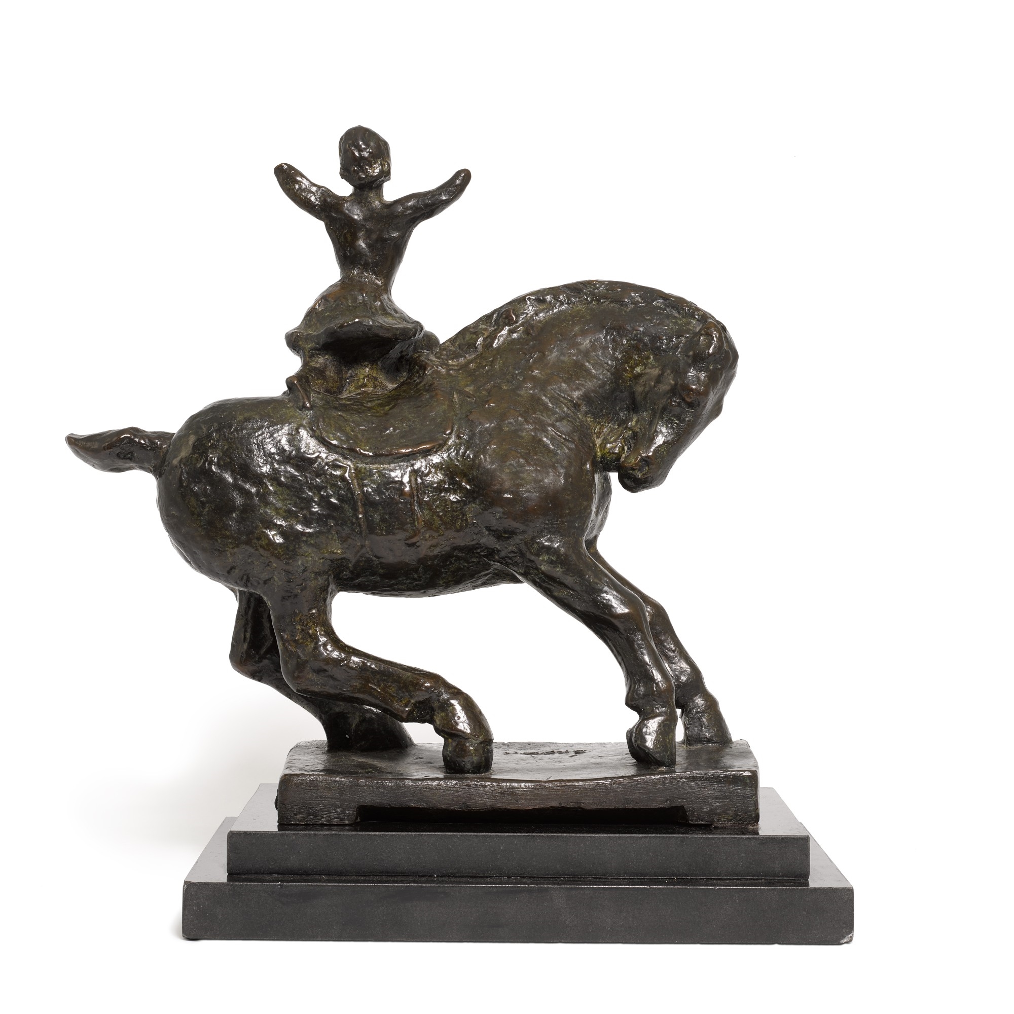 Artwork by Léon Indenbaum, Circus, Made of bronze on marble base