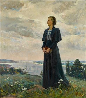 Portrait of Lesya Ukrainka - Viktor Volodymyrovych Babentsov