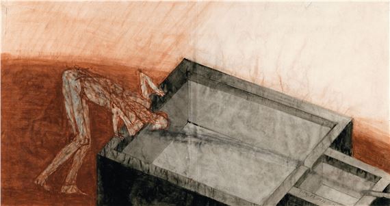 Untitled (Man by Fountain) by Walter Pichler, 1986