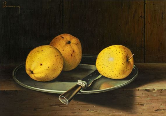 Still life with yellow apples by Jean-Claude Chauray