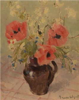 Still Life of Poppies in a Jug - Irene Wyatt