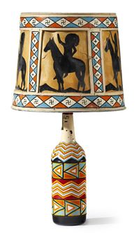 A painted bottle lamp from Shiprock Trading Post - Will Evans