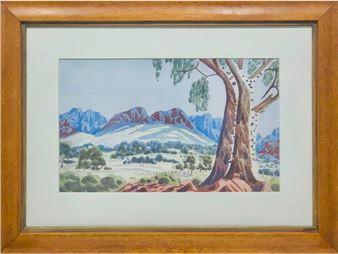 Central Australian Gum & Mountain Shadows - Cordula Ebatarinja