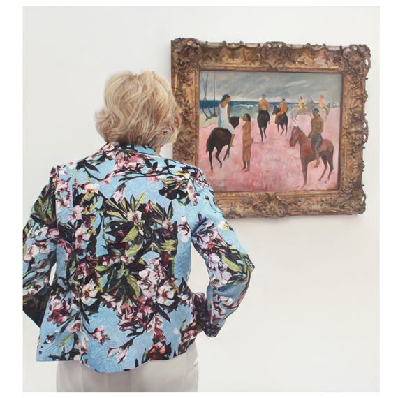 Riders On A Beach, A Passing Grey Garden At Fundacion Bayeler by Annie Cabigting, dated 2017