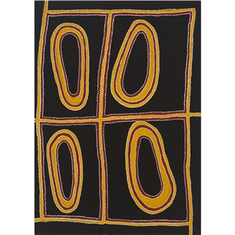 DESIGN WITH 4 CIRCLES - George Tjangala Wallaby