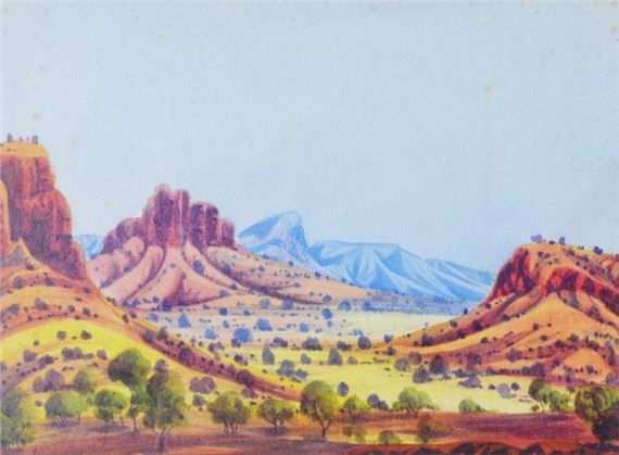 Central Australian Scene by Reuben Pareroultja