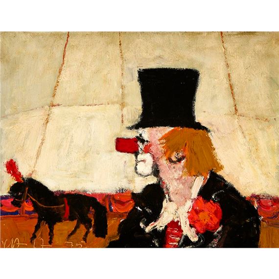 Clown in der Manege by Leopold Häfliger, 1975