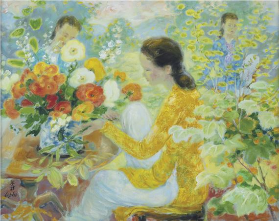 La femme en jaune (Lady in Yellow) by Lê Phổ, Painted circa 1980