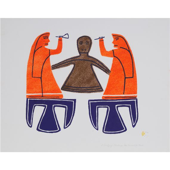 A TERRIFYING CHALLENGE by Jessie Oonark, 1973