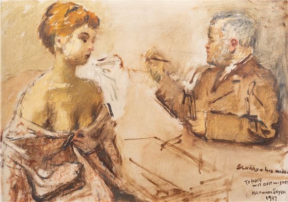 Raphael Soyer | Schary and His Model (1947) | MutualArt