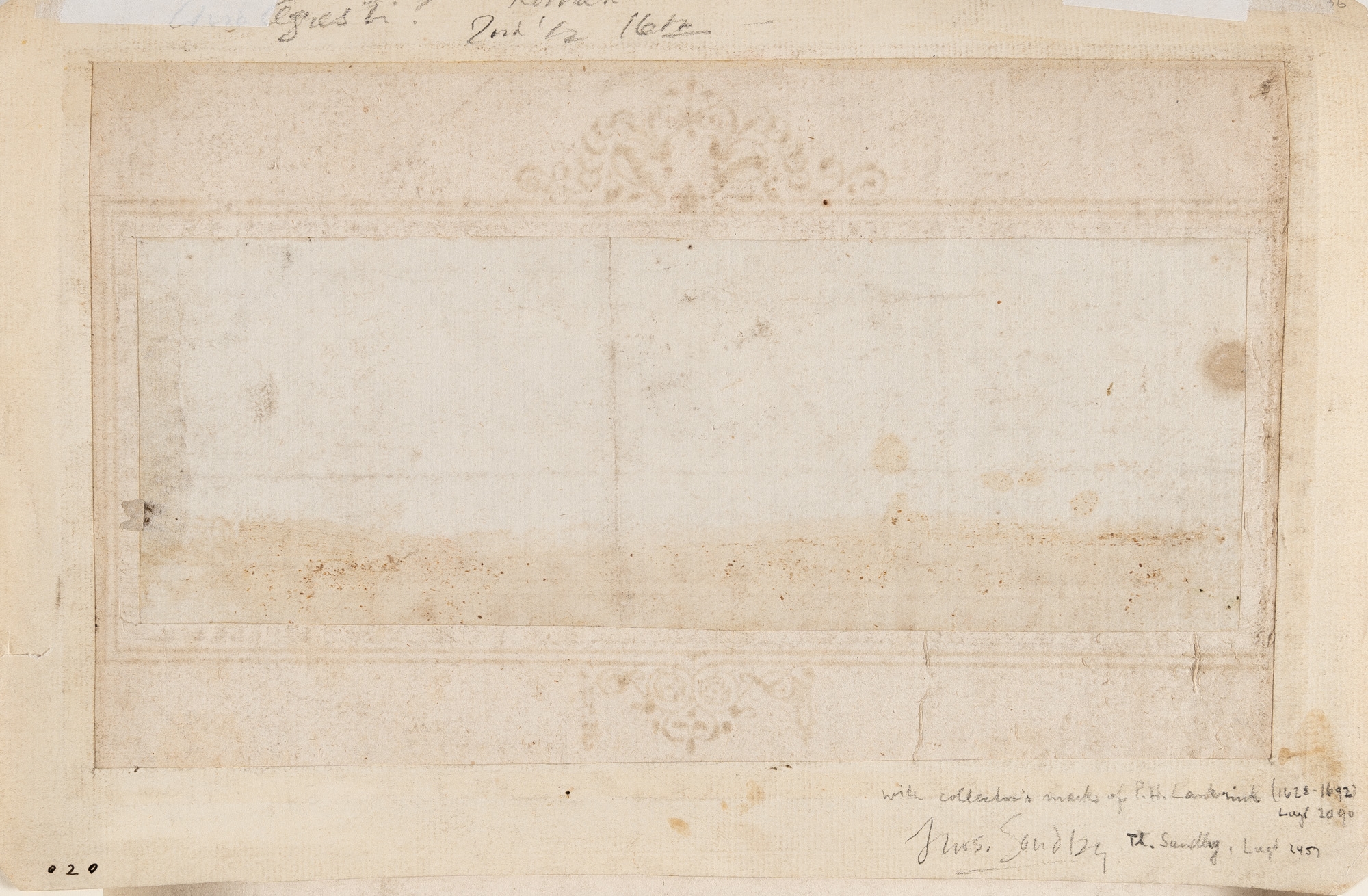 Artwork by Livio Agresti, Ornamental frieze with grotesques, Made of Brown ink with brown wash on laid paper