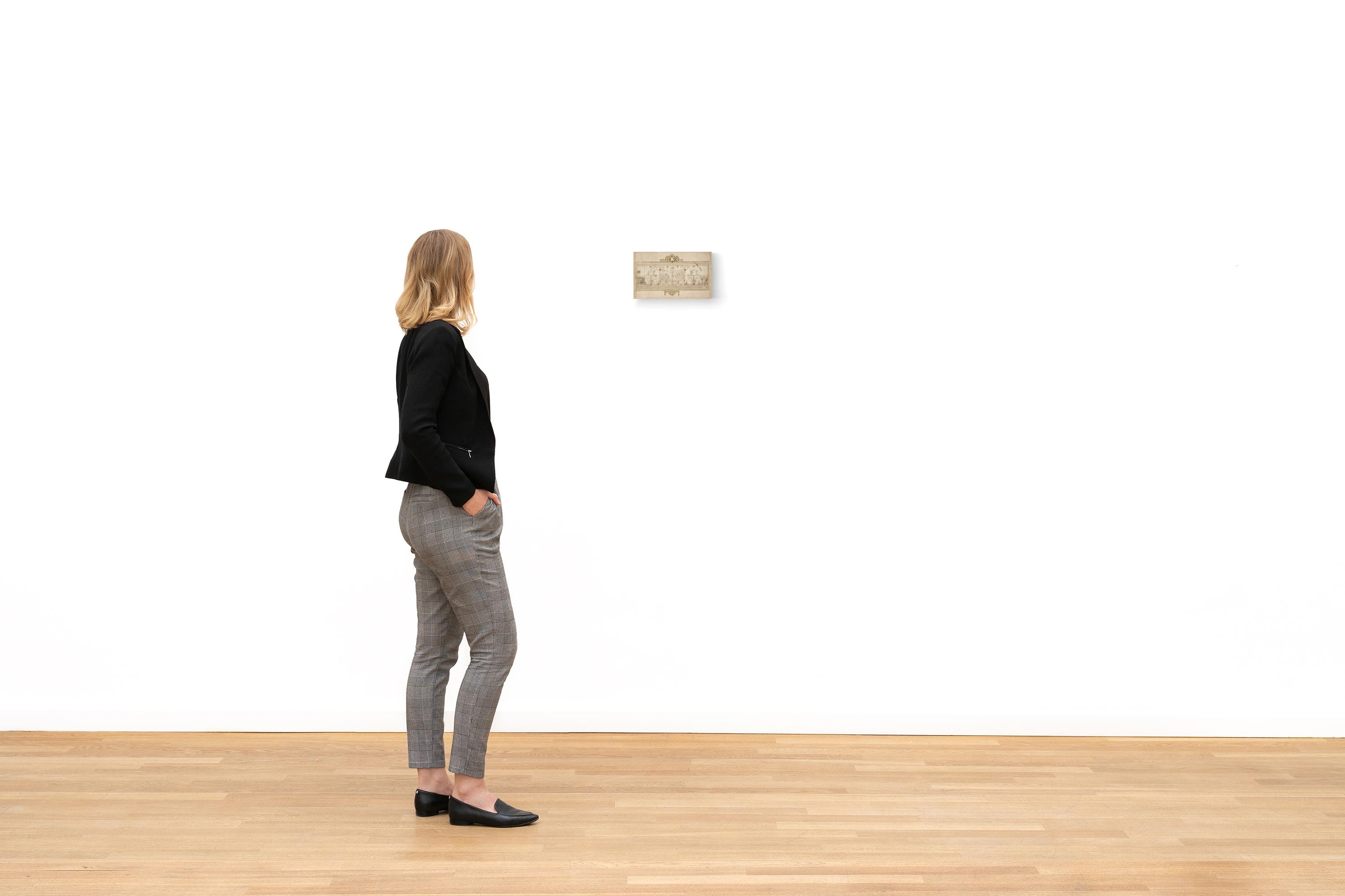 Artwork by Livio Agresti, Ornamental frieze with grotesques, Made of Brown ink with brown wash on laid paper