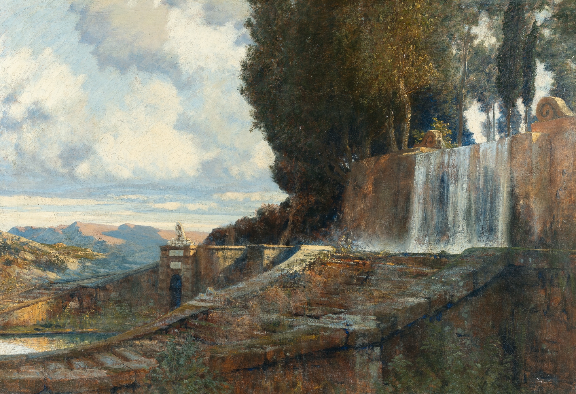 Artwork by Max Roeder, In the park of the Villa d’Este, Made of oil on canvas