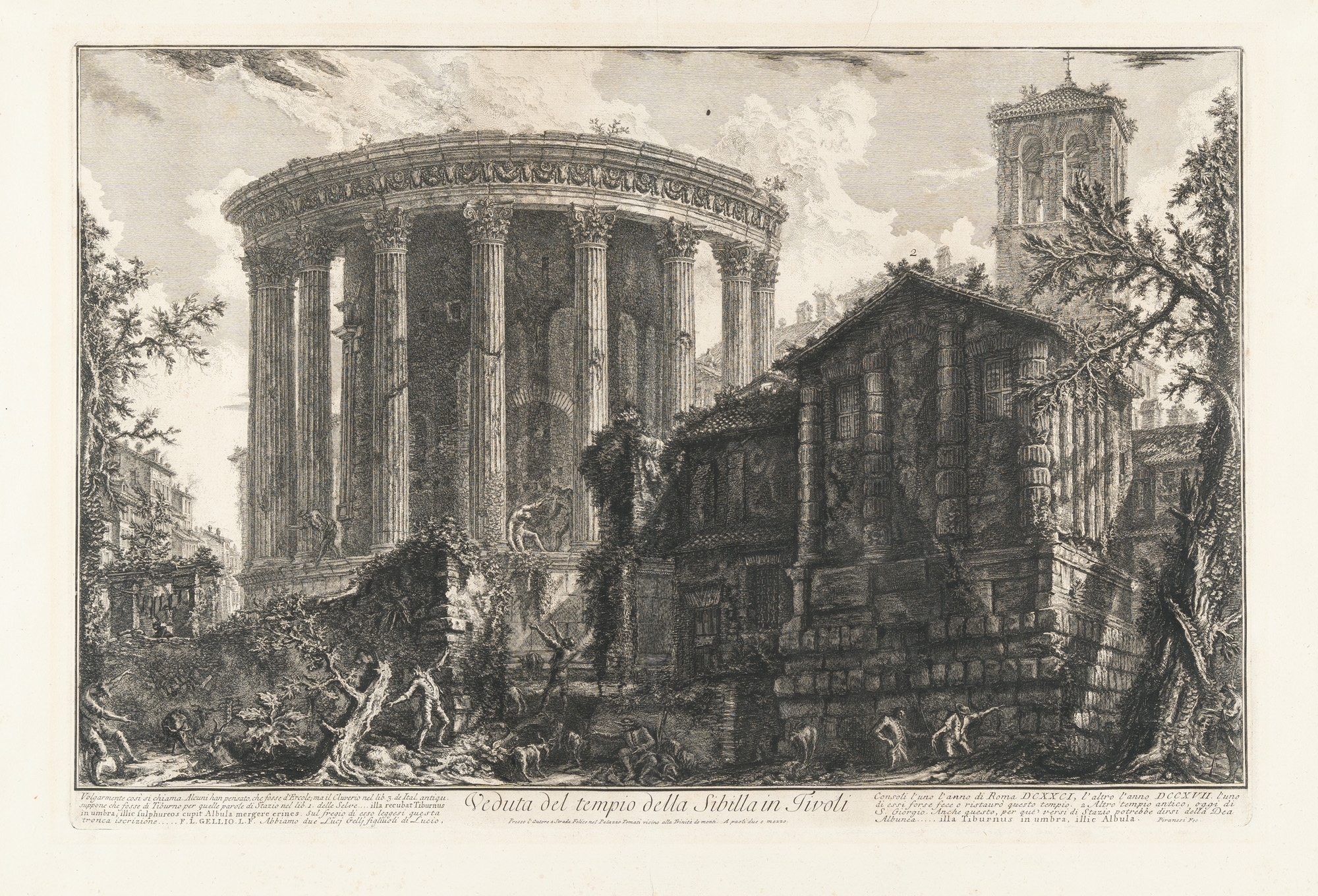 Veduta del tempio della Sibilla in Tivoli