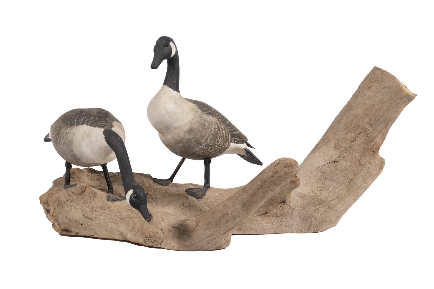 klein kwaad ~ kant Mark Holland | PAIR OF MINIATURE CANADA GEESE BY MARK HOLLAND Brewster,  Massachusetts, 20th Century (20th Century) | MutualArt