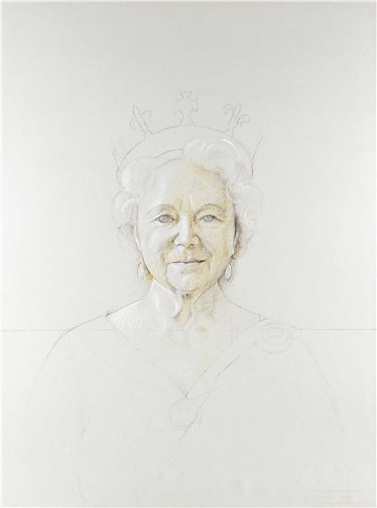 Portrait study of HM The Queen Mother