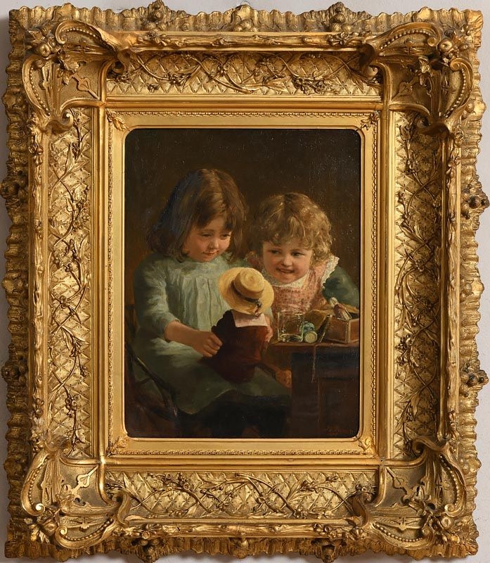 Artwork by Jan van Dam, The New Doll (1889), Made of oil on canvas