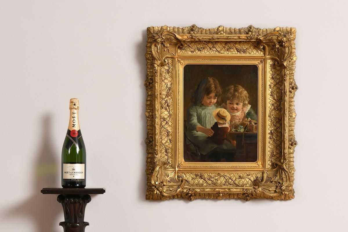 Artwork by Jan van Dam, The New Doll (1889), Made of oil on canvas