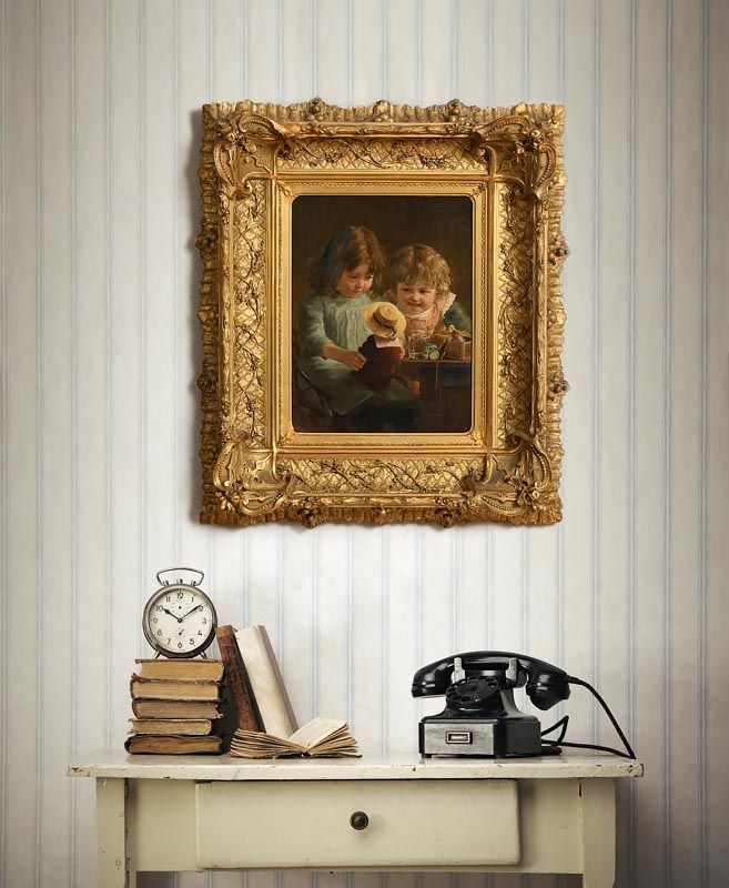 Artwork by Jan van Dam, The New Doll (1889), Made of oil on canvas