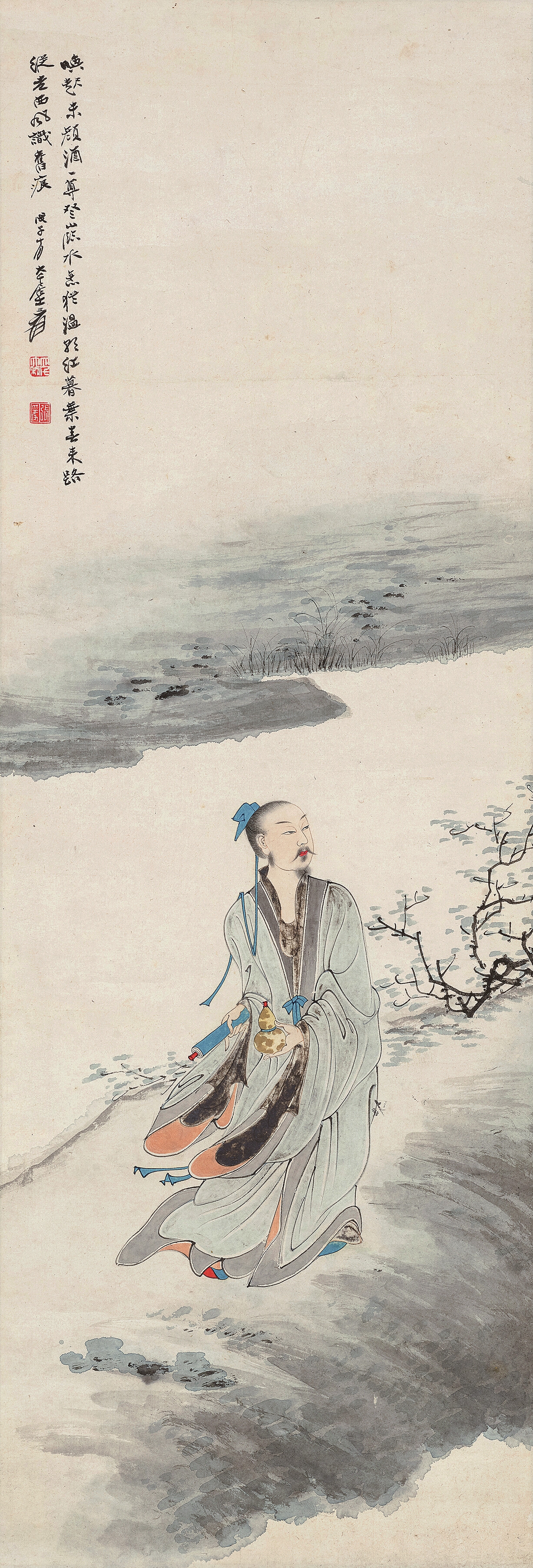 Artwork by Zhang Daqian, Hermit in Mountain, Made of Ink and color on paper