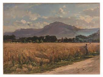 Reaper in a landscape - Louis Gay