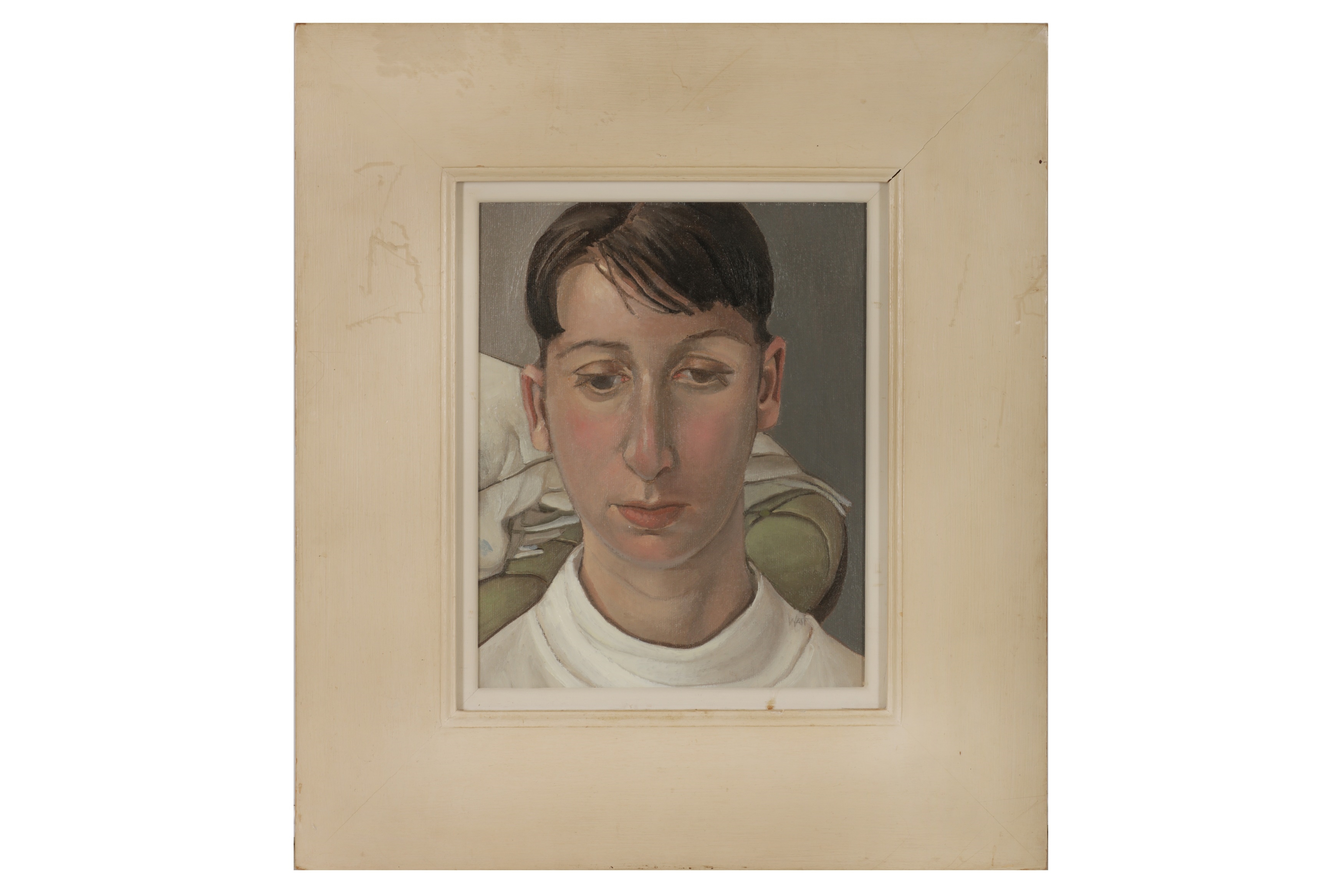 Artwork by Alison Watt, Head study, Made of oil on board