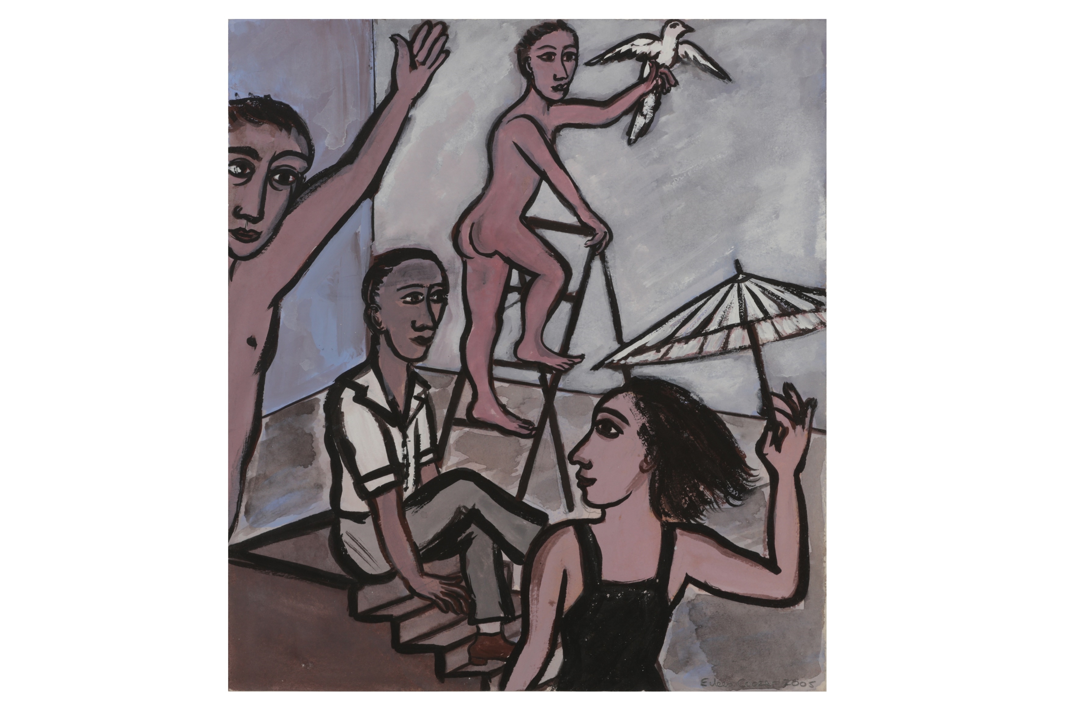 Artwork by Eileen Cooper, Time of your life III, Made of watercolour and gouache