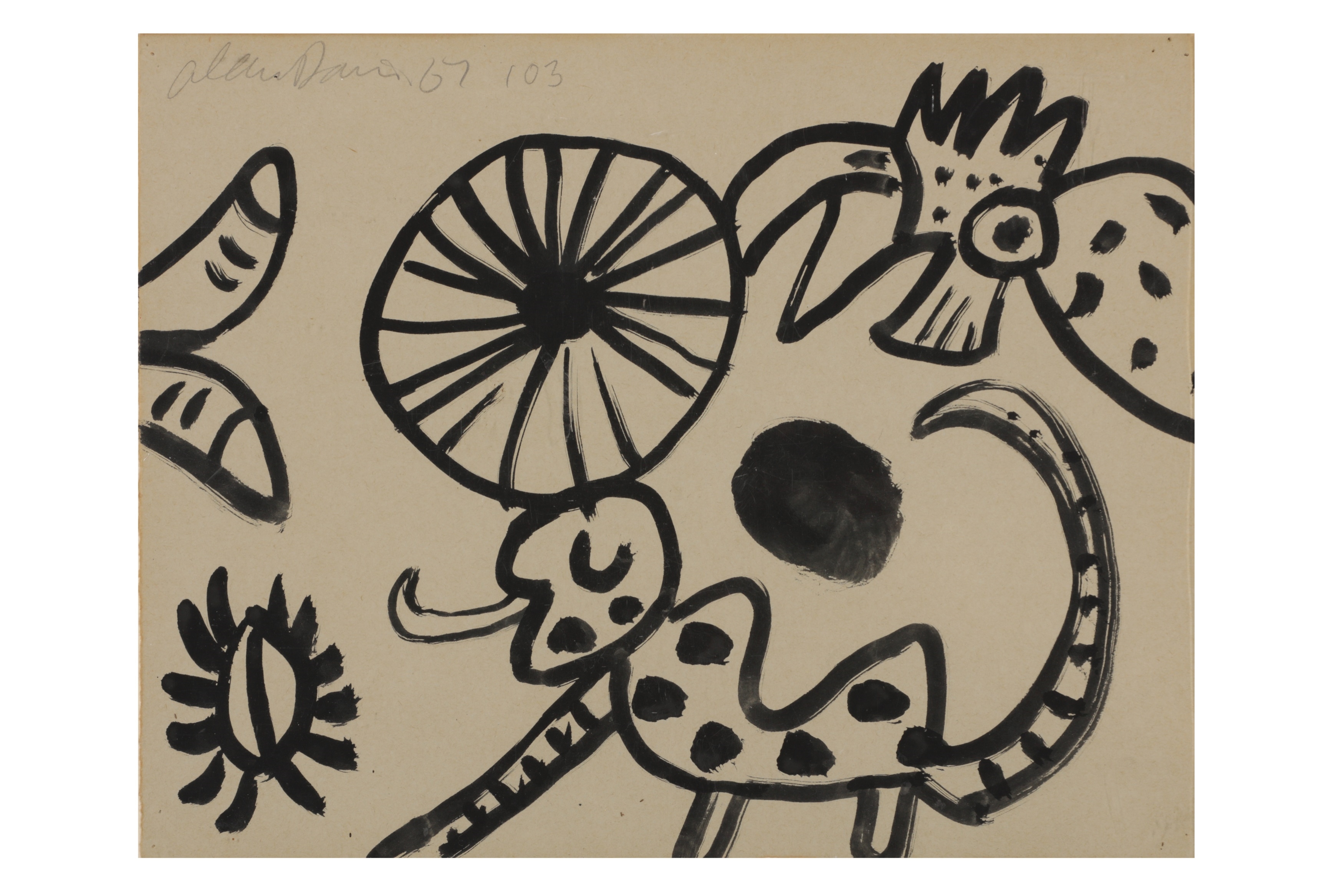 Artwork by Alan Davie, Untitled, Opus D.103 (D101), Made of ink