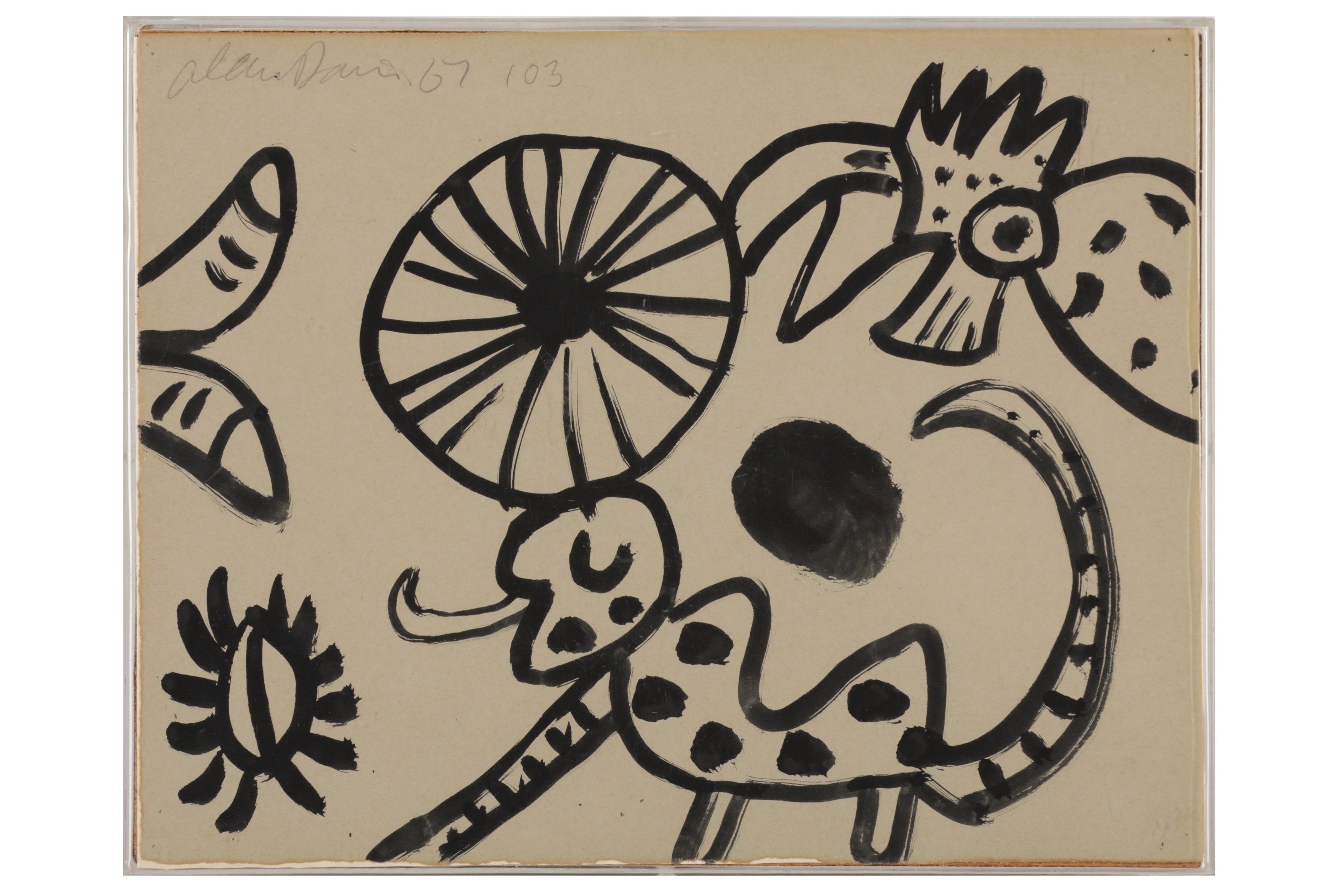 Artwork by Alan Davie, Untitled, Opus D.103 (D101), Made of ink