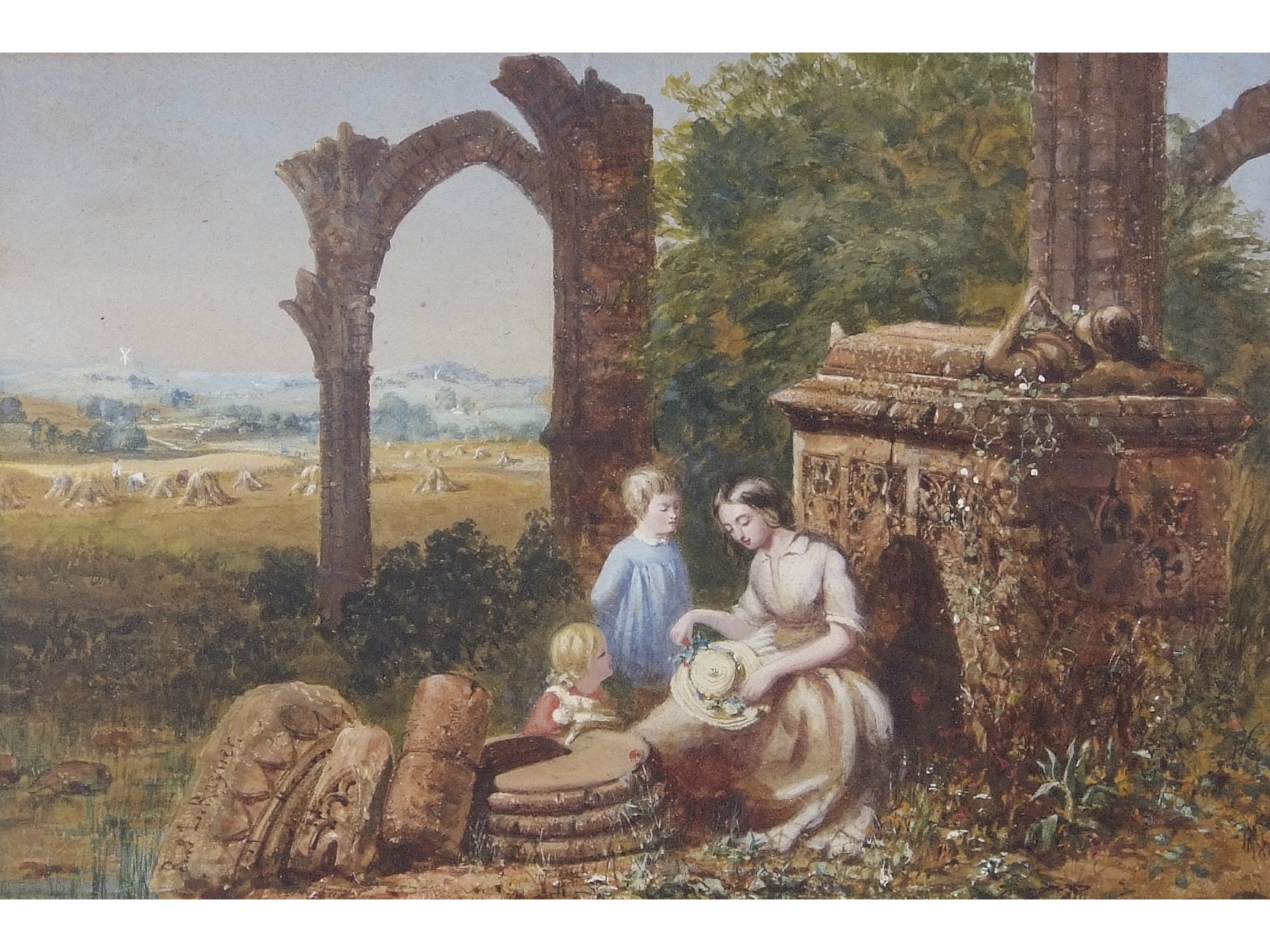 L. Rayner | Figures playing among ruins | MutualArt